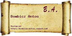 Bombicz Antos névjegykártya